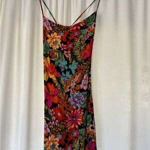 O’Neill Black Tropical Floral Maxi Slip Dress